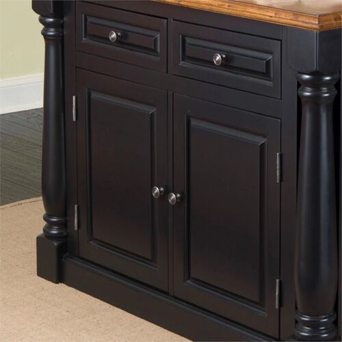 Homestyles Monarch Wood Kitchen Island in Black