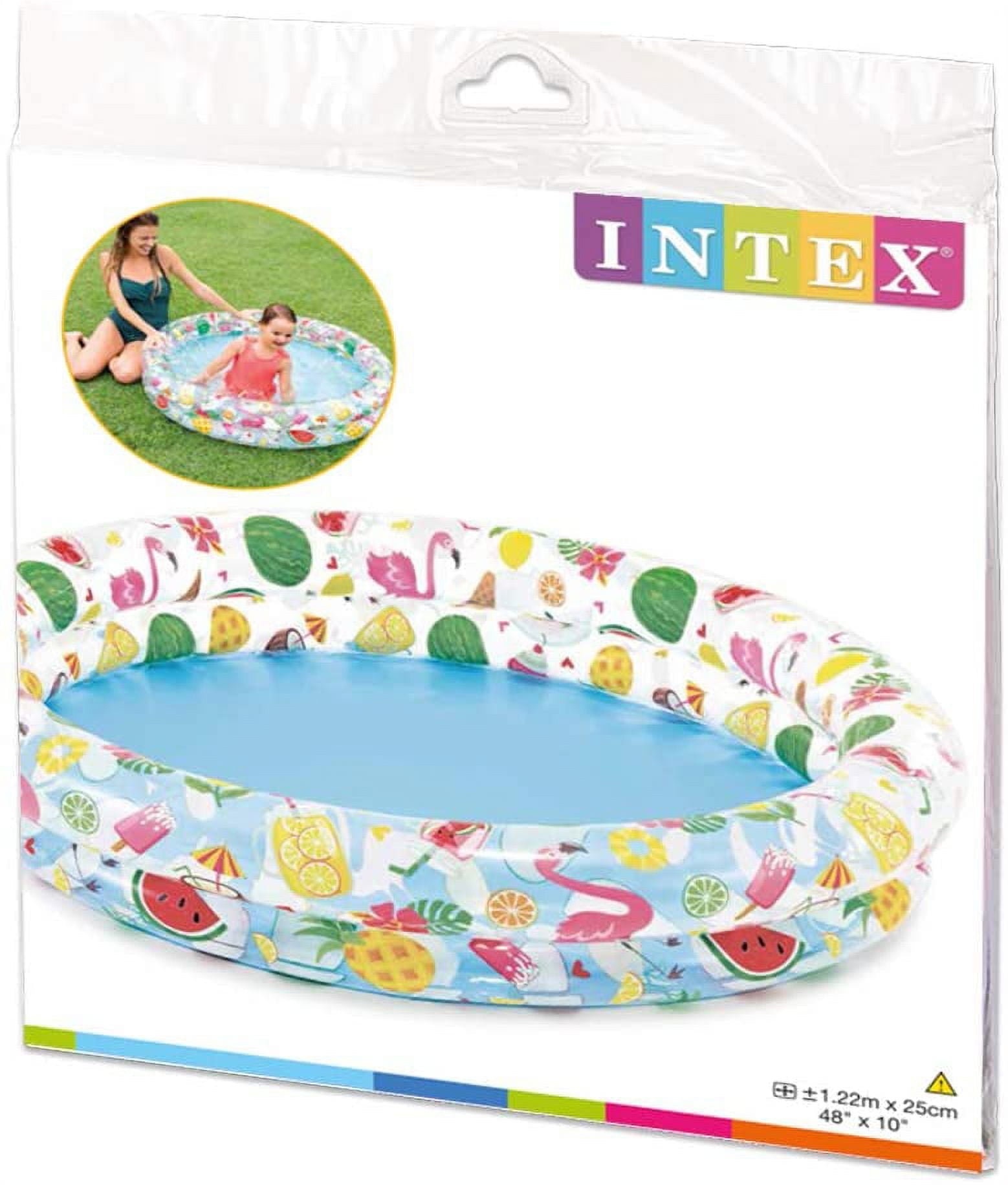 Intex Inflatable Kiddie Swimming Just Fruity Pool 2 Ring Circles Swim  48