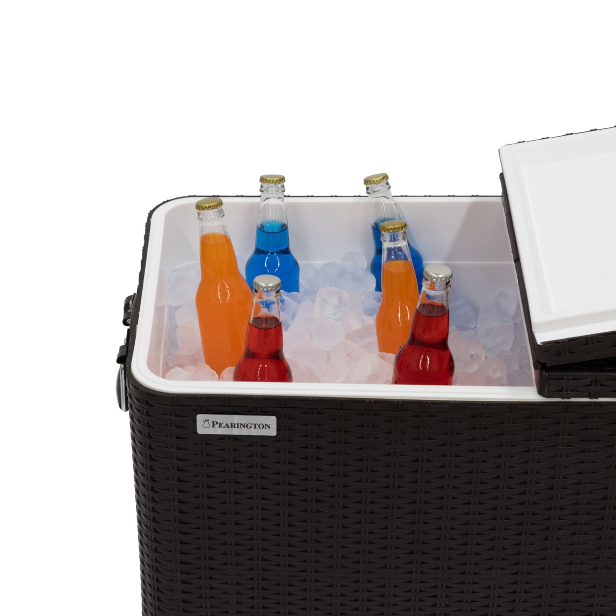 80 Qt. Brown Faux Resin Chest Cooler With Bottle Opener