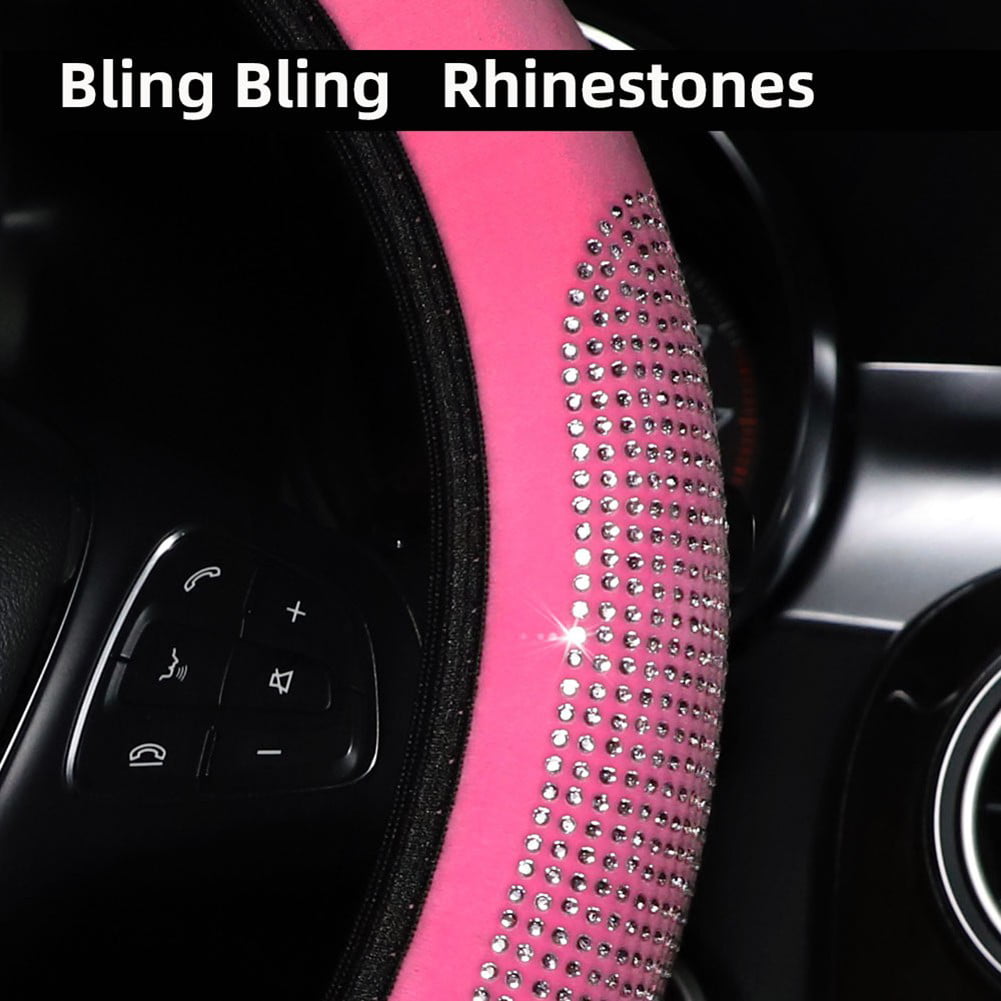 Gerich Universal Bling Diamond Car Steering Wheel Cover 15\'\'/38cm for Car Accessories