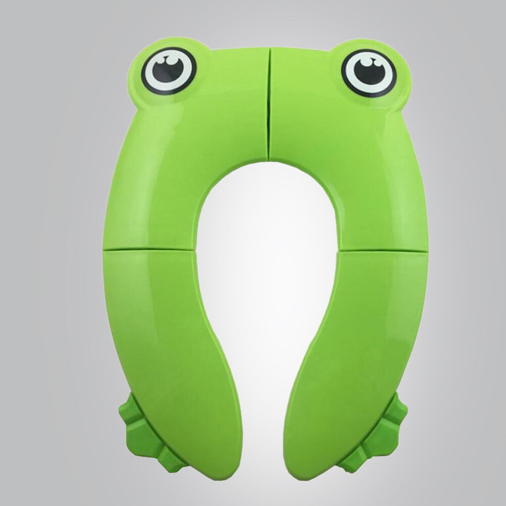Baby toilet seat cover Foldable Potty Training Seat Baby Travel Toilet Seat Covers Liners with Carry Bag Upgrade Non Design Shaped(Green)