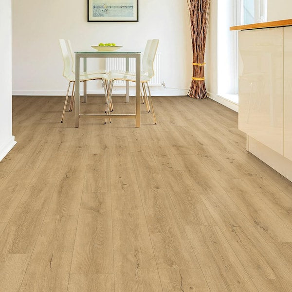 Nobelford Oak 12 mm T x 7.6 in. W Waterproof Laminate Wood Flooring (16 sqft/case)