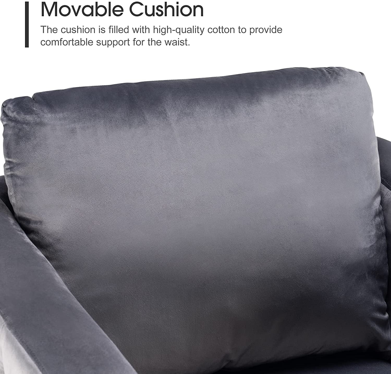 Mcombo Velvet Accent Club Chair, Single Sofa Chair, Armchair 4066 (Grey)