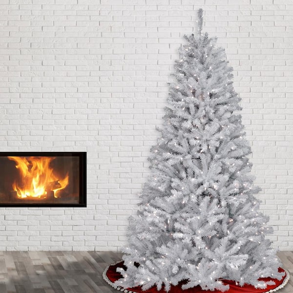 7.5 ft. North Valley White Spruce Artificial Christmas Tree with Clear Lights