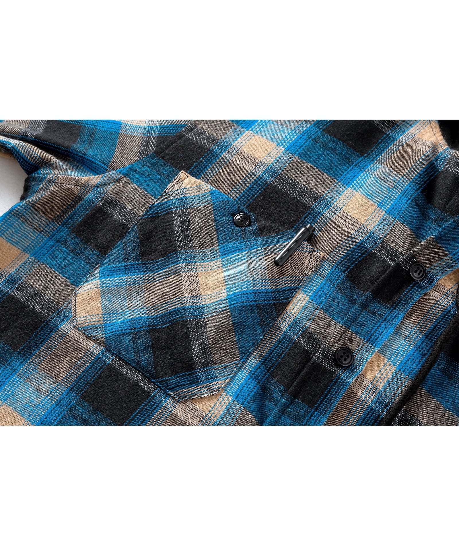 SCODI Men's Flannel Hoodie Shirts Casual Long Sleeve Button Down Plaid Jackets