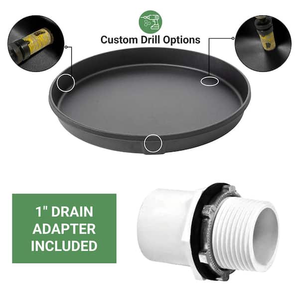 22 in. Plastic Water Heater Drain Pan with 1 in. Drainhose Adapter