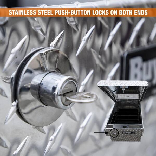 18 in. x 20 in. x 71 in. Diamond Tread Aluminum Gull Wing Top Mount Truck Tool Box