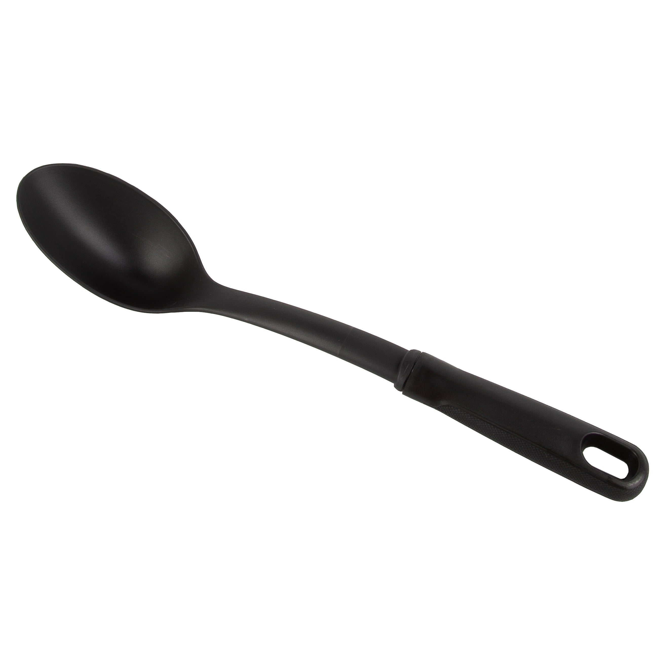 Mainstays Nylon Solid Basting Spoon, Soft-Touch Handle, Black, Dishwasher Safe