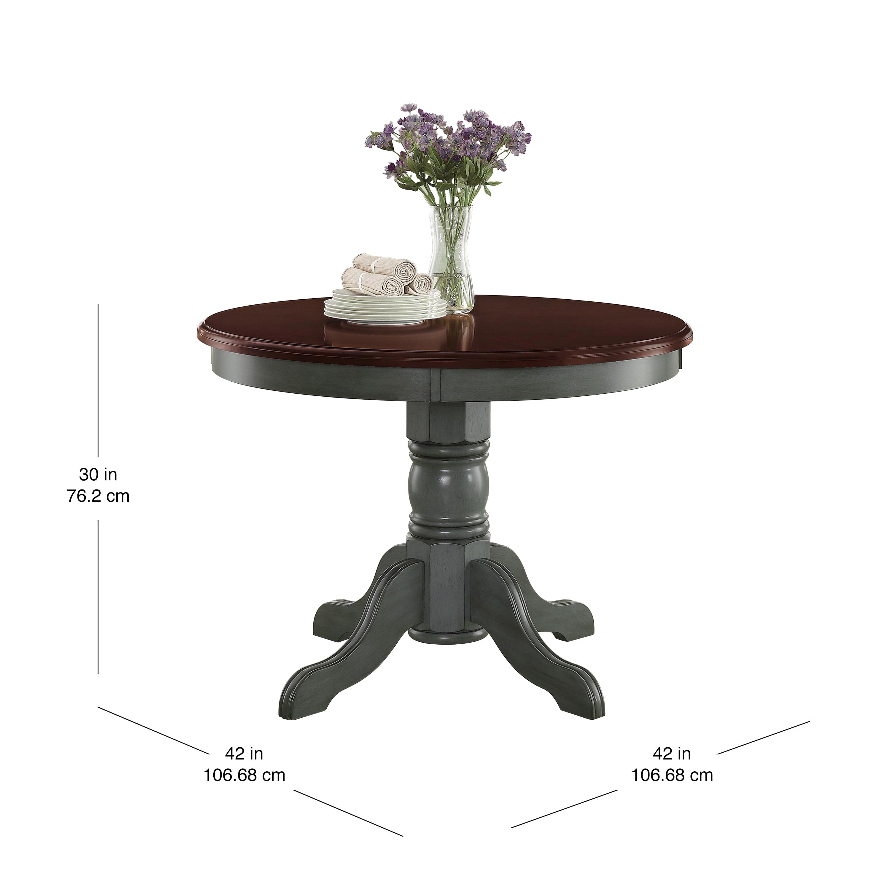 Better Homes & Gardens Cambridge Place Dining Table, Blue & Mocha Finish