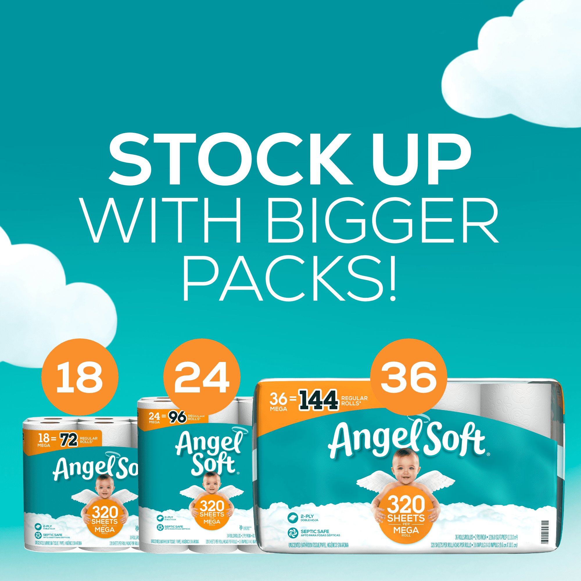 Angel Soft Toilet Paper, 12 Mega Rolls