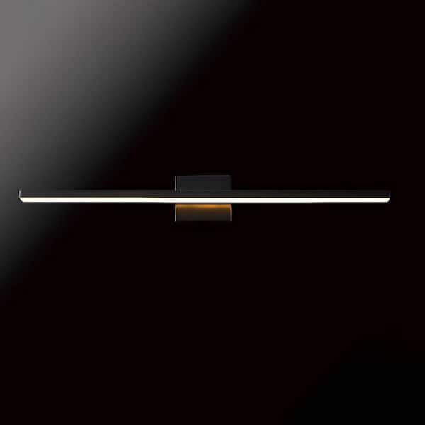 36 in. Matte Black LED Integrated Vanity Light with Frosted Diffuser