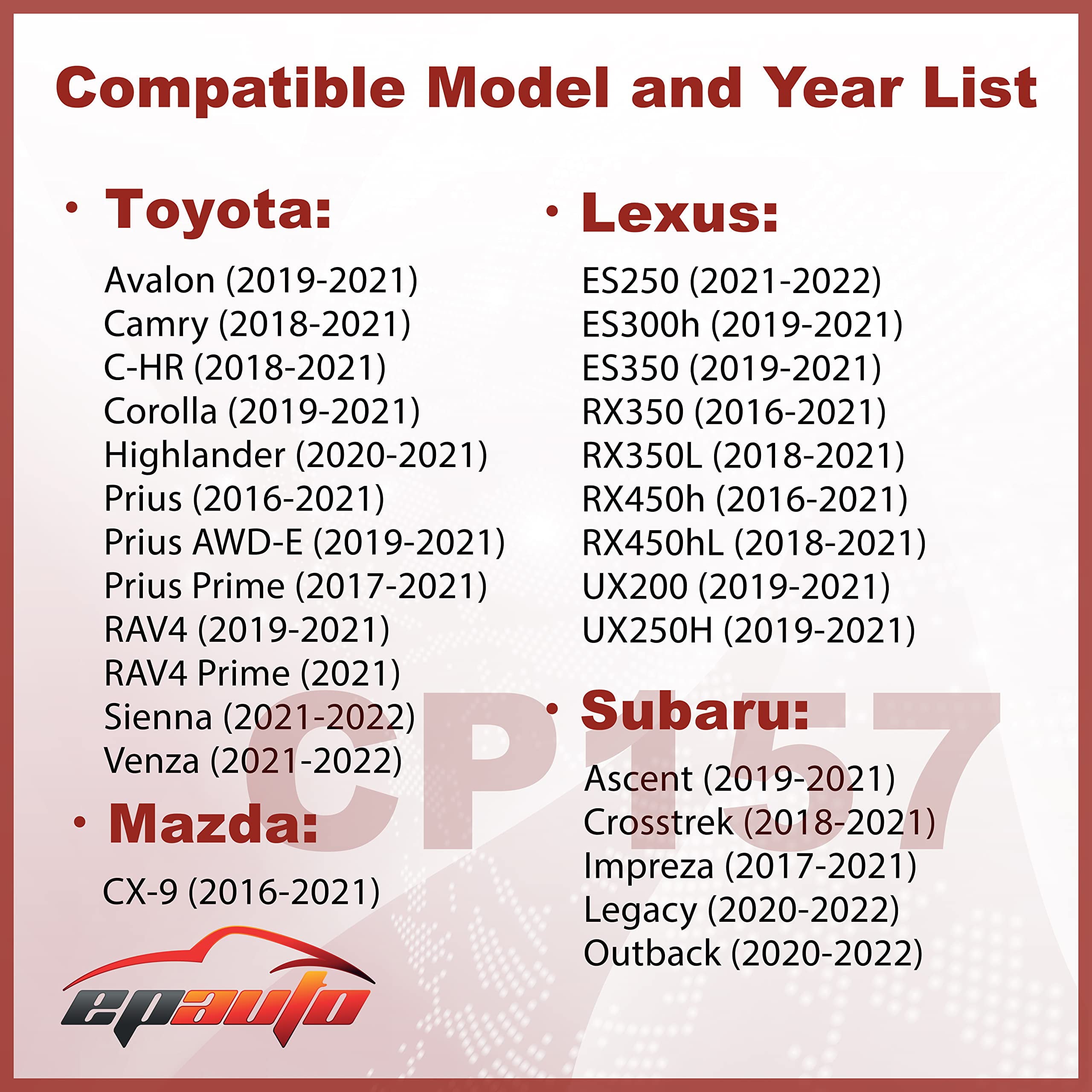EPAuto CP157 (CF12157) Carbon Replacement for Cabin Air Filter includes Activated Carbon