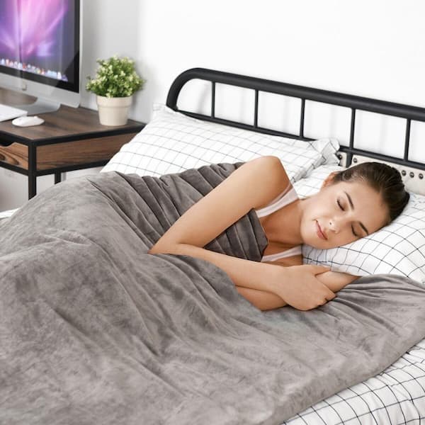 Grey Heavy Weighted Sensory 72 in. x 48 in. 17 lb. Weighted Blankets