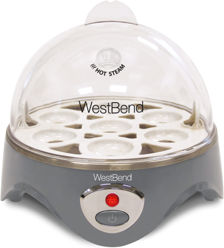 West Bend 87628 Automatic Electric Egg Cooker Hard-Or Soft-Cook 7 or 2 Poached o
