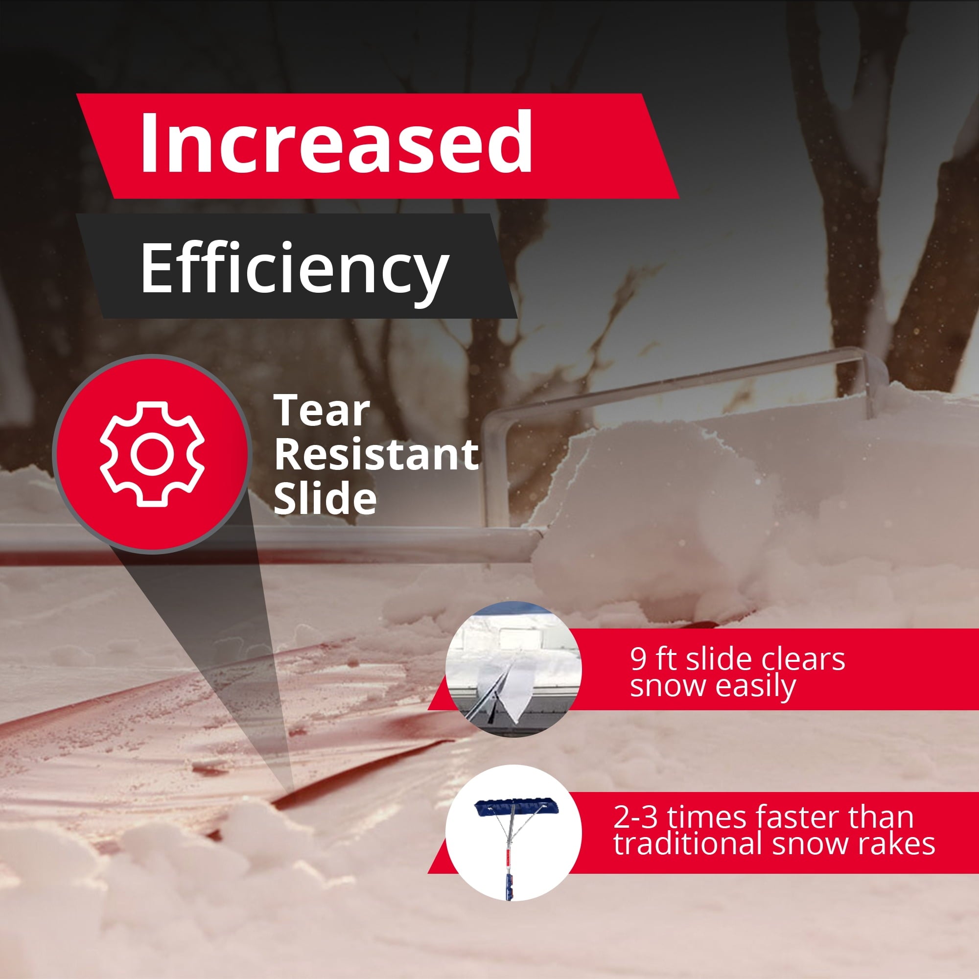 SnowPeeler Premium Snow Rake 30 ft. Handle 10 ft. Snow Slide