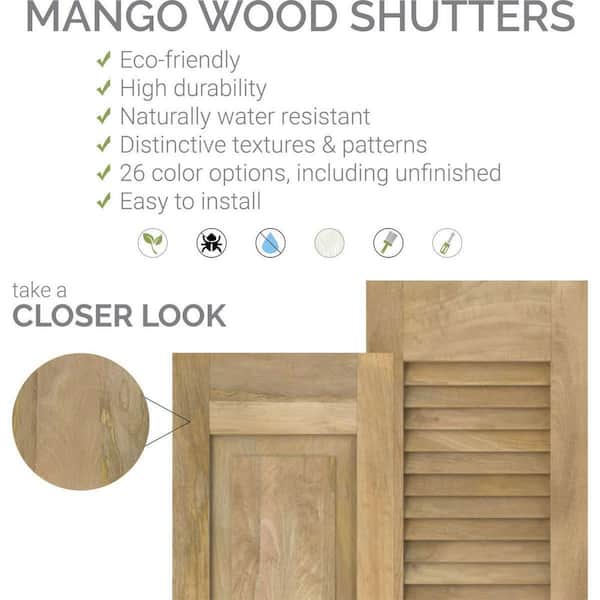 17-1/2 in. W x 47 in. H Americraft 5-Board Exterior Real Wood 2 Equal Panel Framed Board and Batten Shutters in Black