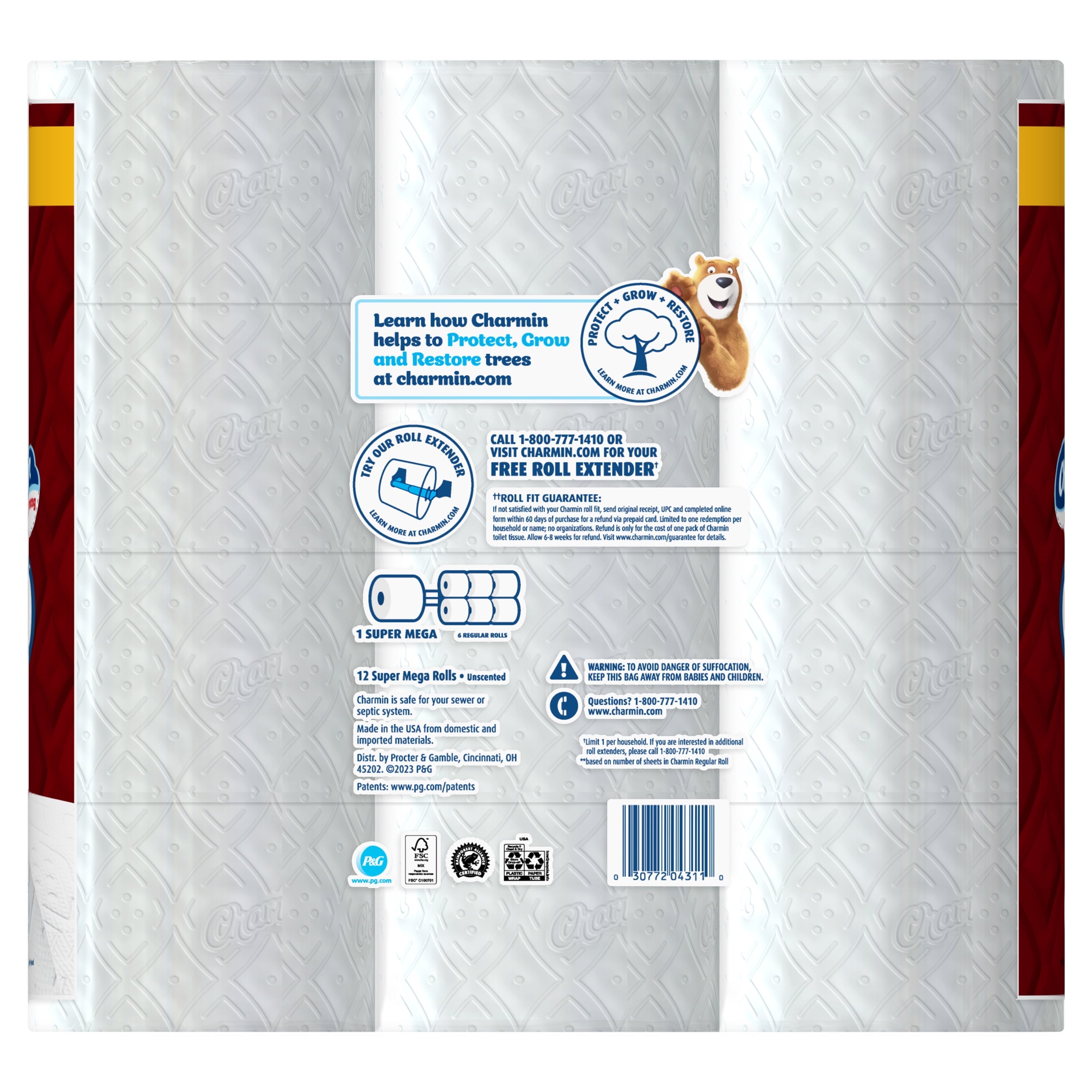 Charmin Ultra Strong Toilet Paper, 12 Super Mega Rolls