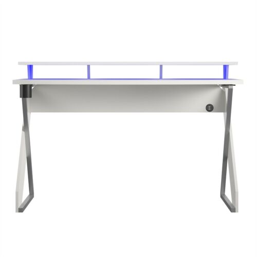 NTense Xtreme Gaming Desk with Riser in White