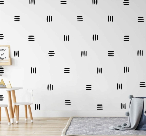 120Pcs Modern Line Wall Stickers Boho Nursery Kids Living Room Scandinavian Home