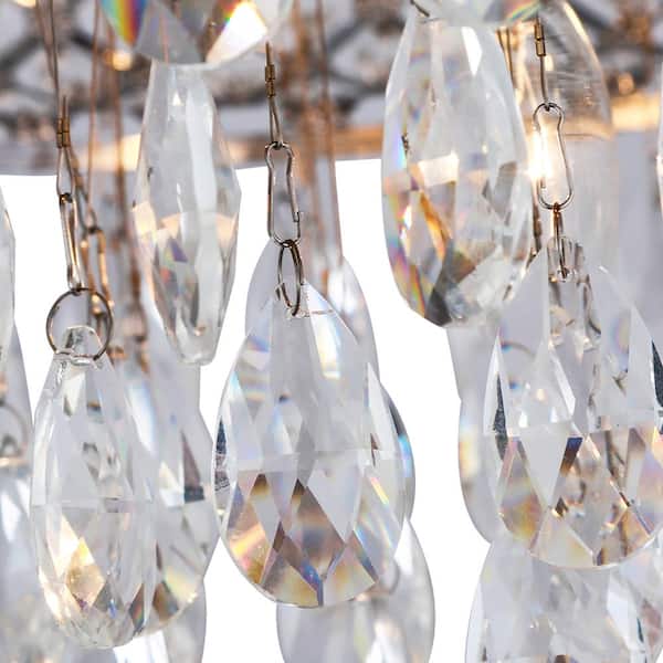 Jackson 5-Light 19.7 in. Chrome Flush Mount With Crystal Shade