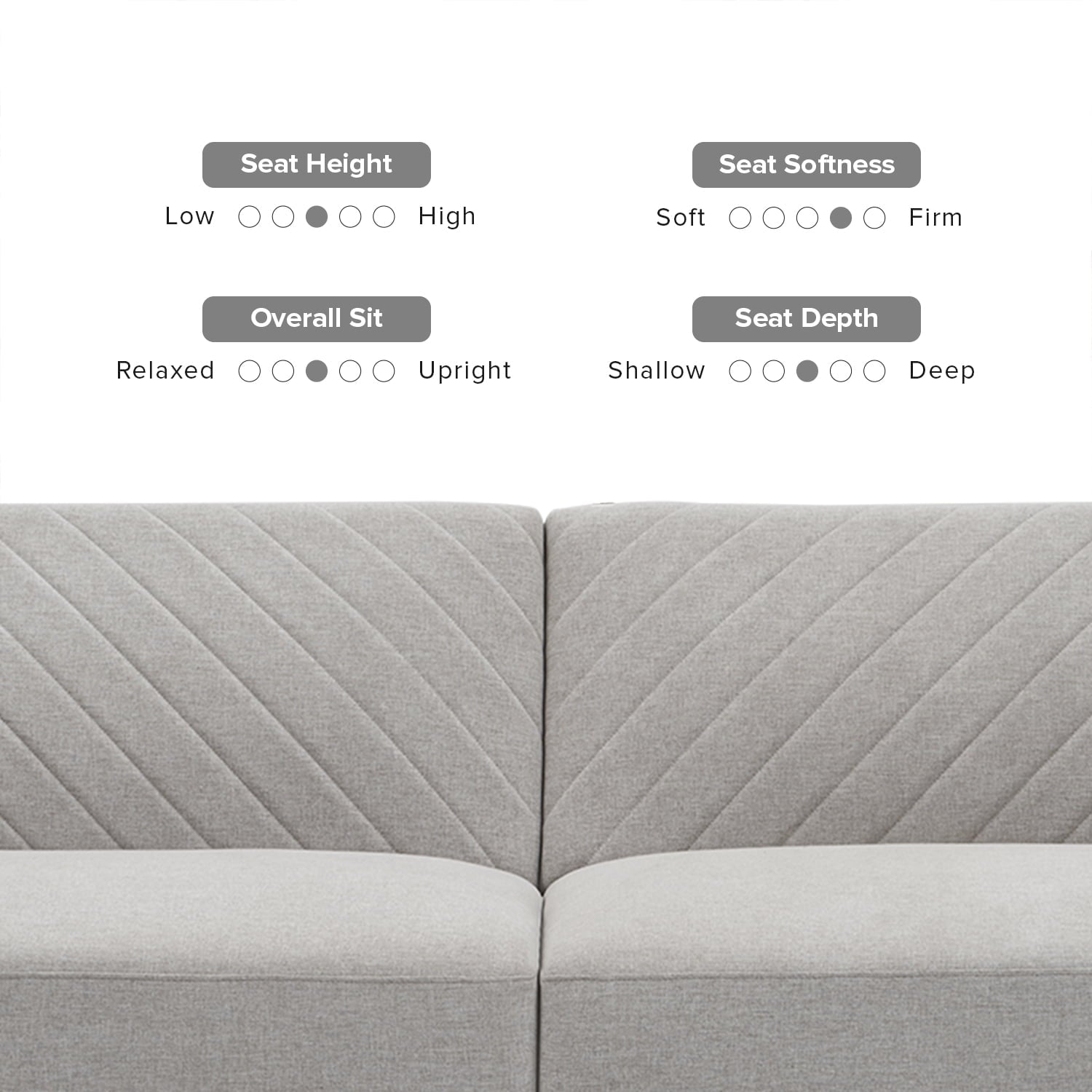 Mopio Chloe Futon Sofa Bed Convertible Sleeper Sofa with Tapered Legs Light Gray