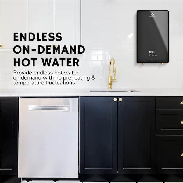 0.475 GPM 9kW Electric Tankless Water Heater, , Endless On-Demand Hot Water - Self Modulates to Save Energy Use