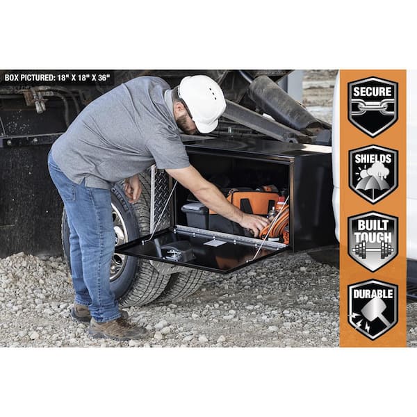 18 in. x 18 in. x 48 in. Gloss Black Steel Underbody Truck Tool Box