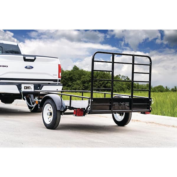 4 ft. x 6 ft. 1,295 lbs. Payload Capacity Open Rail Steel Utility Flatbed Trailer Kit