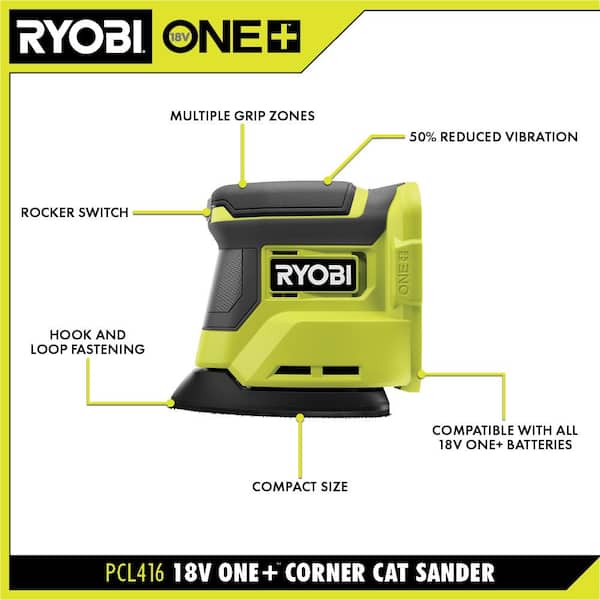 ONE+ 18V Cordless 2-Tool Combo Kit with Random Orbit Sander and Corner Cat Finish Sander (Tools Only)