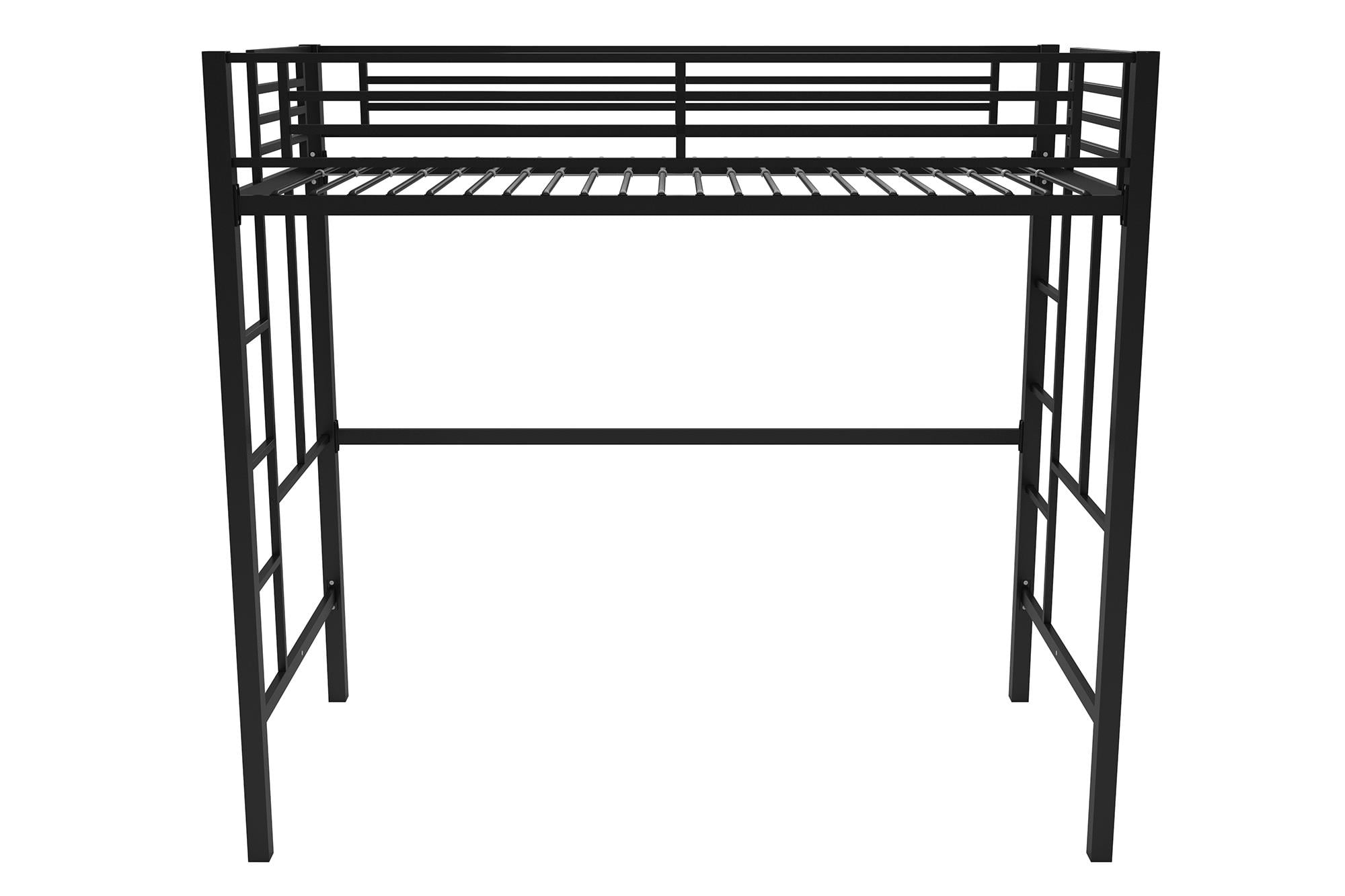 Your Zone Brittain Twin Metal Loft Bed, Black