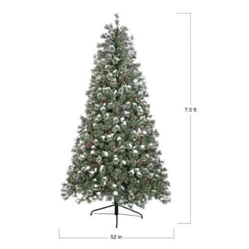 HOLIDAY TIME 7.5 FT CHRISTMAS TREE 450 LED WARM WHITE LIGHTS REDLAND SPRUCE *NEW
