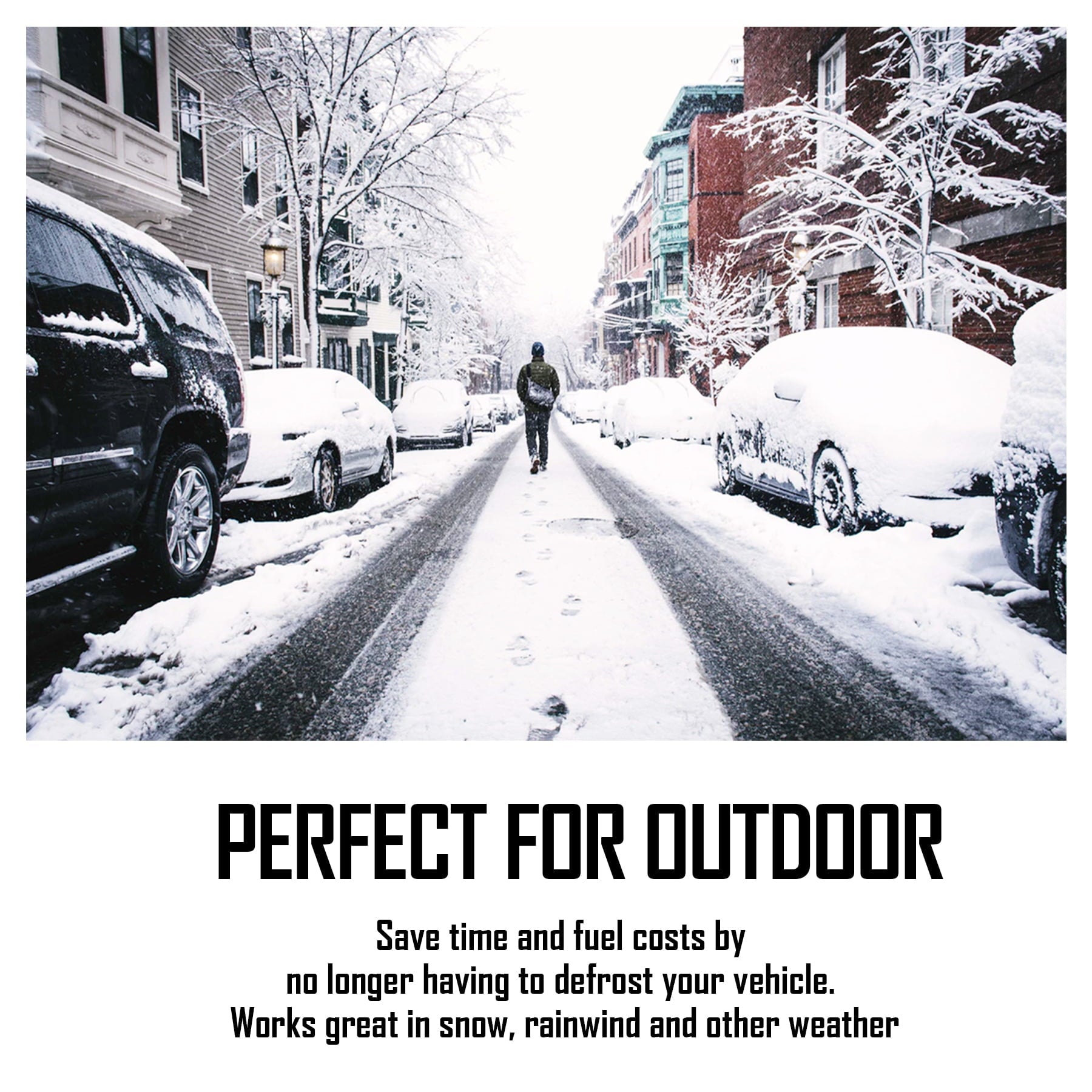 Chanvi Car Windshield Snow Ice Cover with 4 Layers Protection, Windshield Snow Ice Cover with Magnetic Edges Used for Snow Protection, Rain and Sun