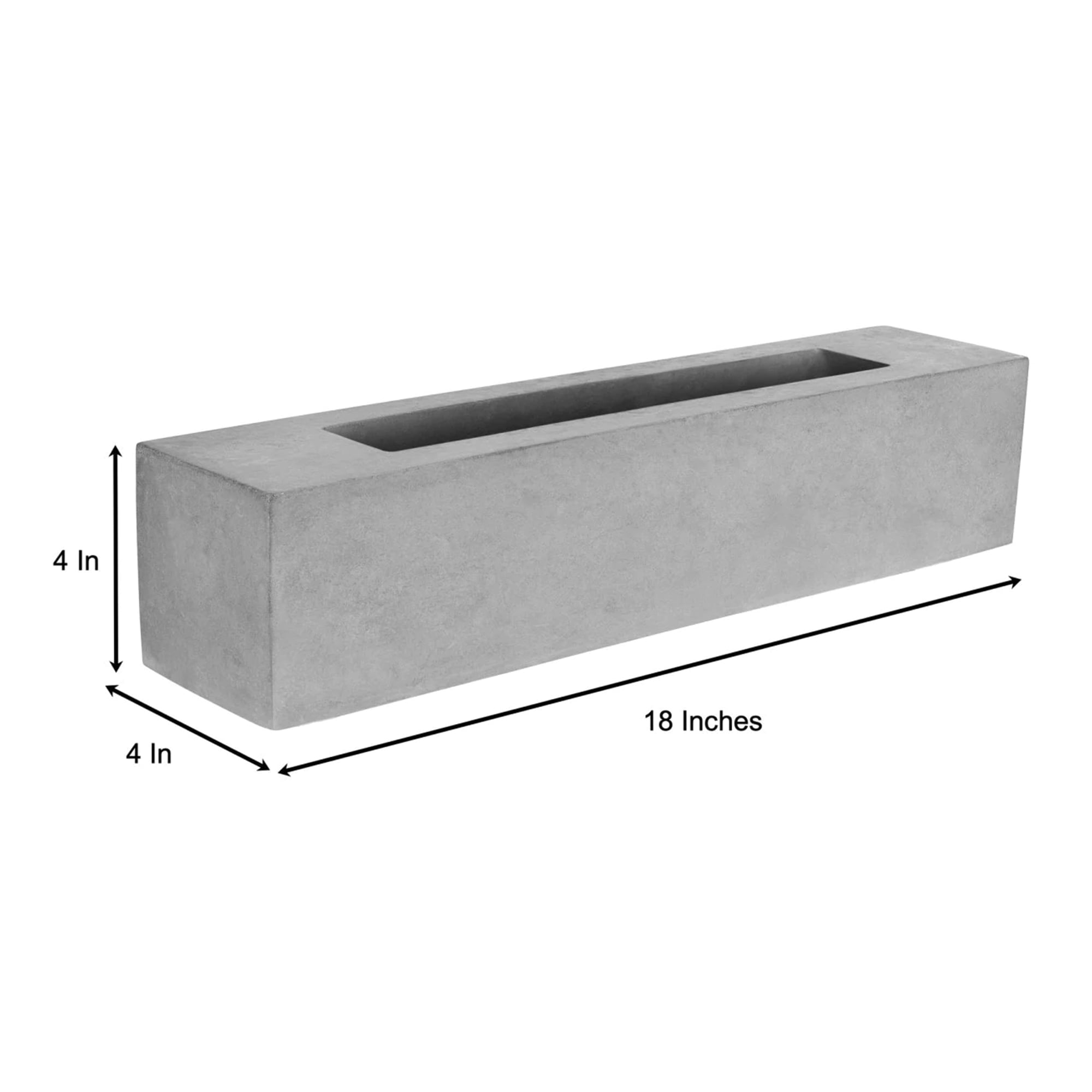 Colsen 18 Inch Rectangular Indoor Outdoor Concrete Tabletop Fire Pit