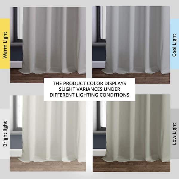 Magnolia Off White Italian Faux Linen Grommet Room Darkening Curtain - 50 in. W x 84 in. L (1 Panel)