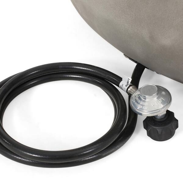 Delphine Light Gray and Black Circular Stone Fire Pit (No Tank Holder)