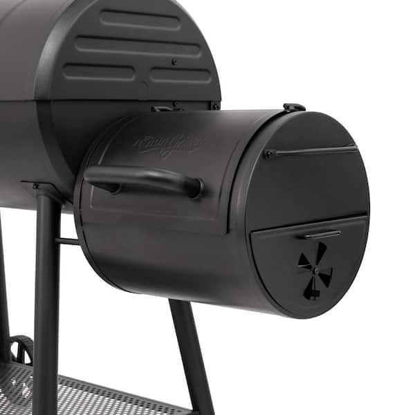 Smokin' Champ Charcoal Grill Offset Smoker in Black