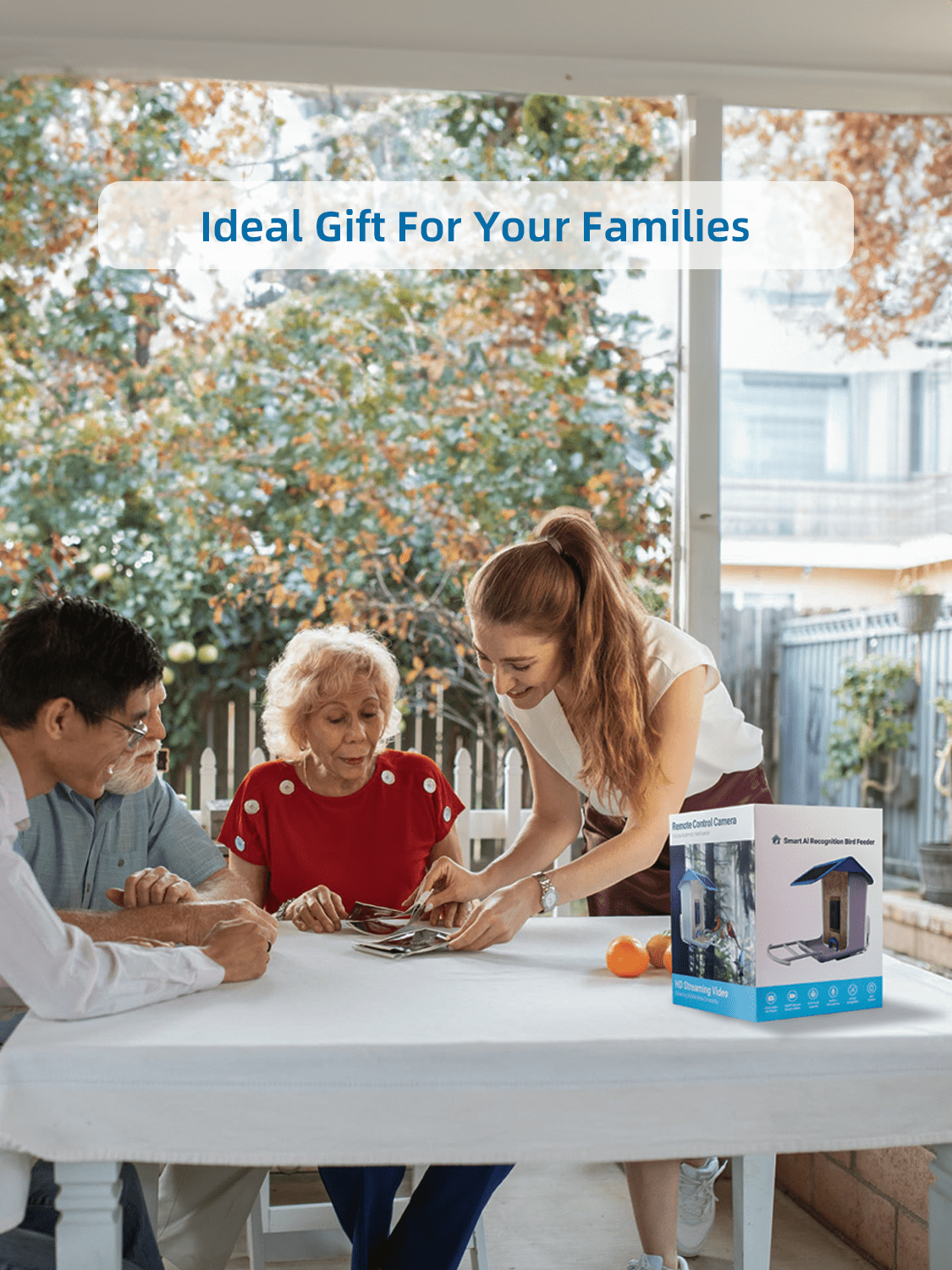 Bird Feeder with Camera,YBLOC Bird House,AI Smart Bird Feeder,Camera 1080P HD Video,AI Identify Bird,Wifi ,Blue