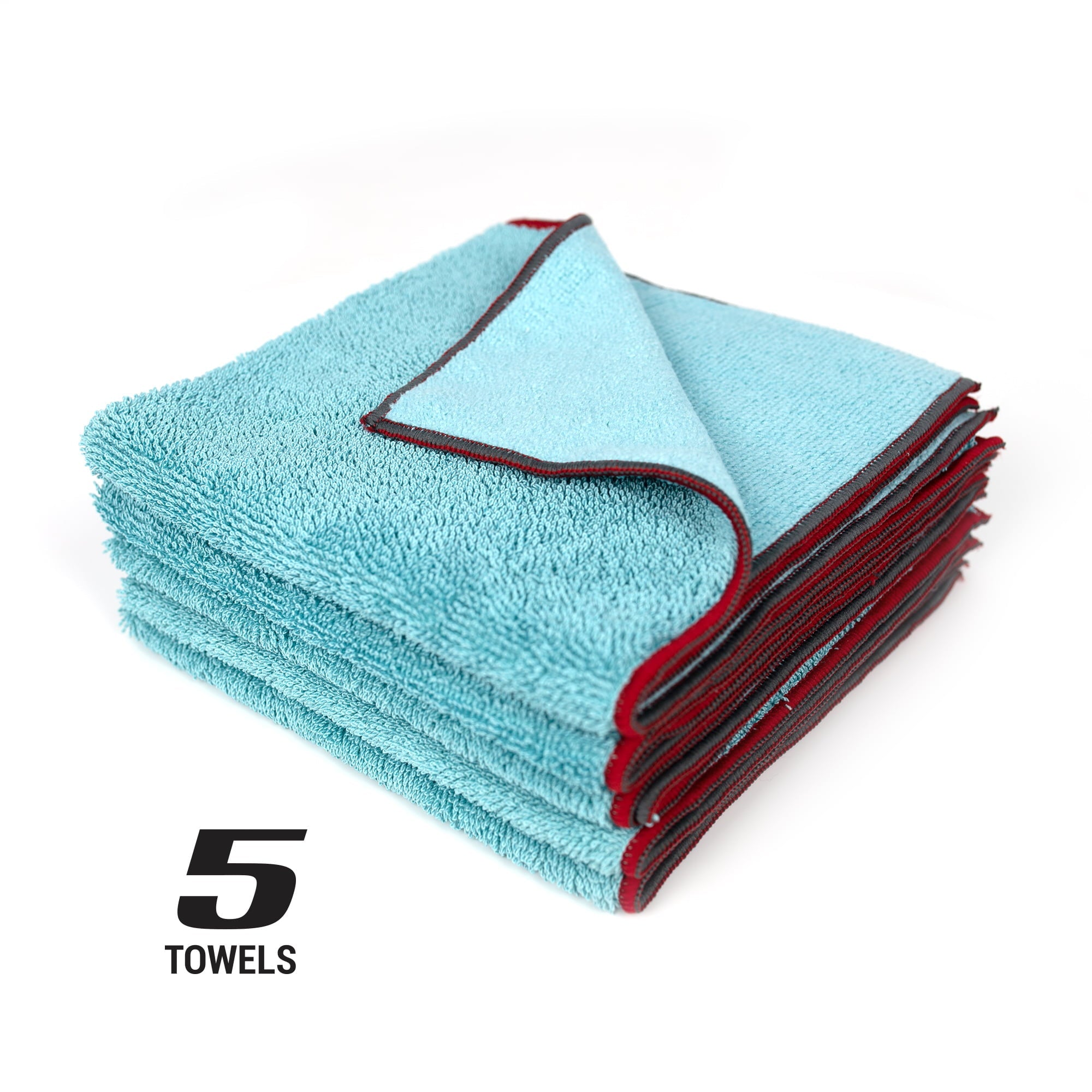 Platinum Series Twisted Terry Multi-Use, Detail, Cleaning Towel 16 x 16, 5pk, Green