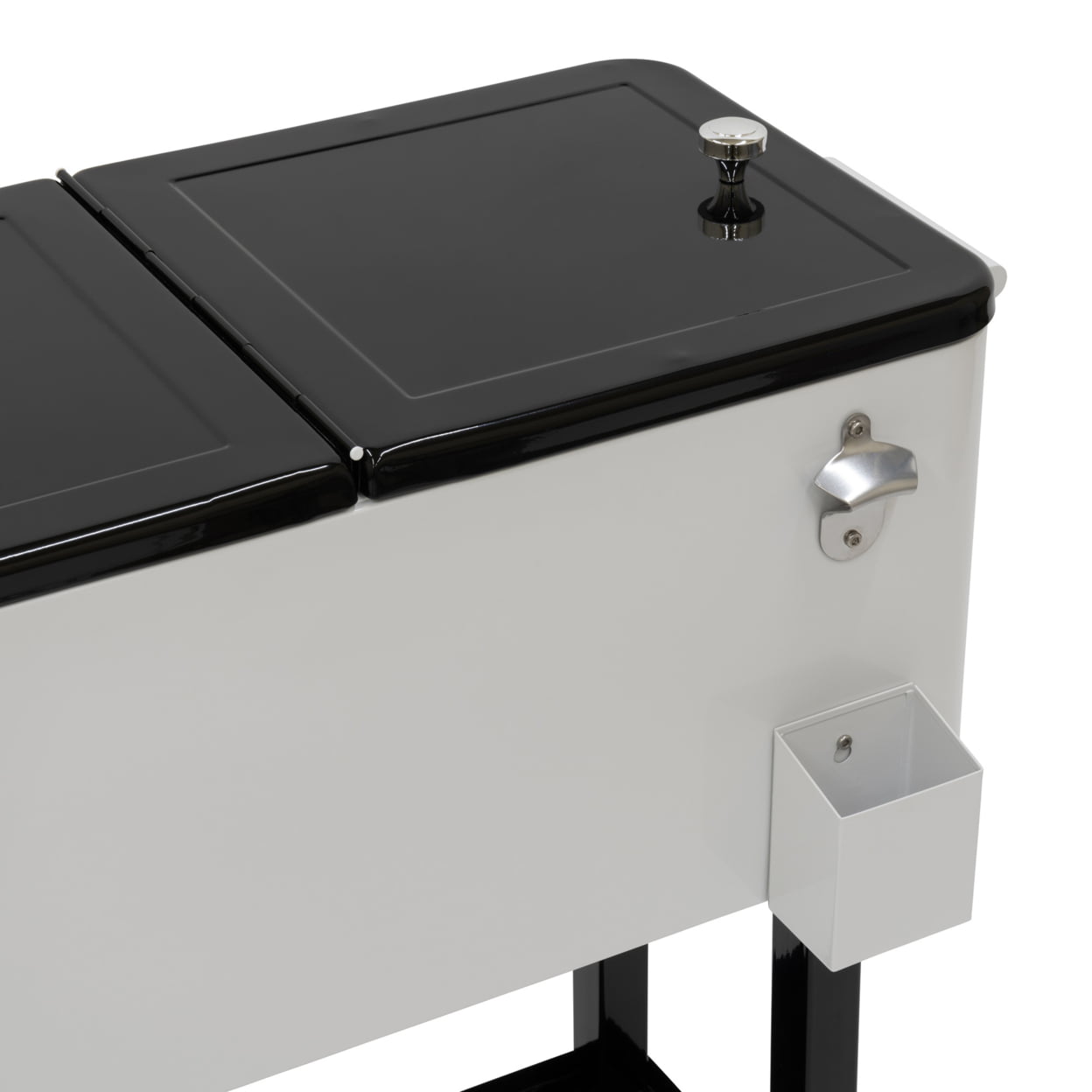 80 Qt. White And Black Chest Cooler With Bottle Opener