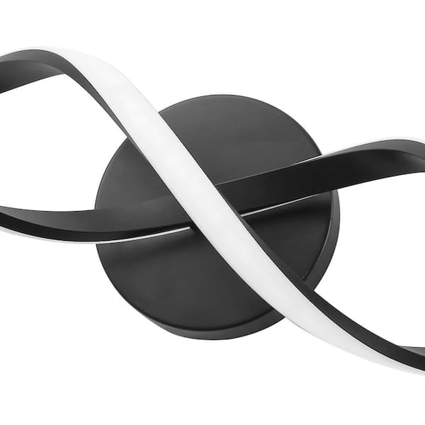 26.6 in. 1-Light LED Modern Black Bathroom Vanity Light