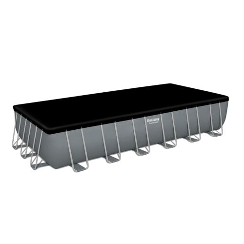 Bestway Power Steel 24' x 12' x 52" Rectangular Metal Frame Above Ground Swimm