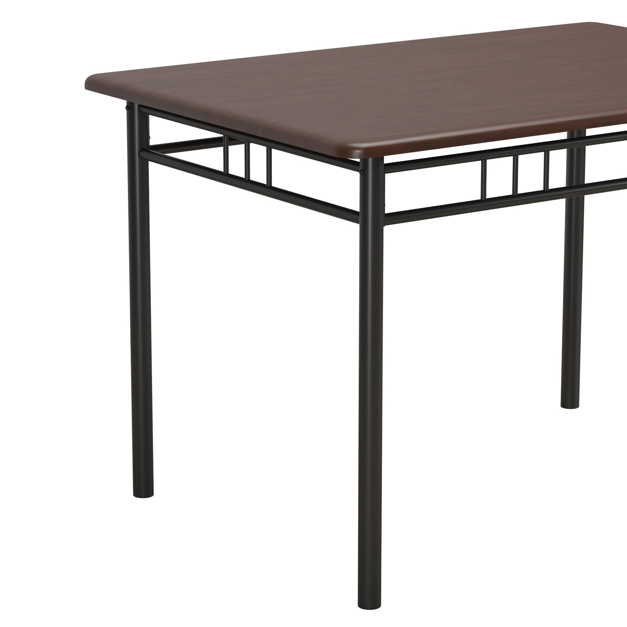 Mainstays Louise Traditional 5-Piece Wood & Metal Dining Set, Deep Walnut