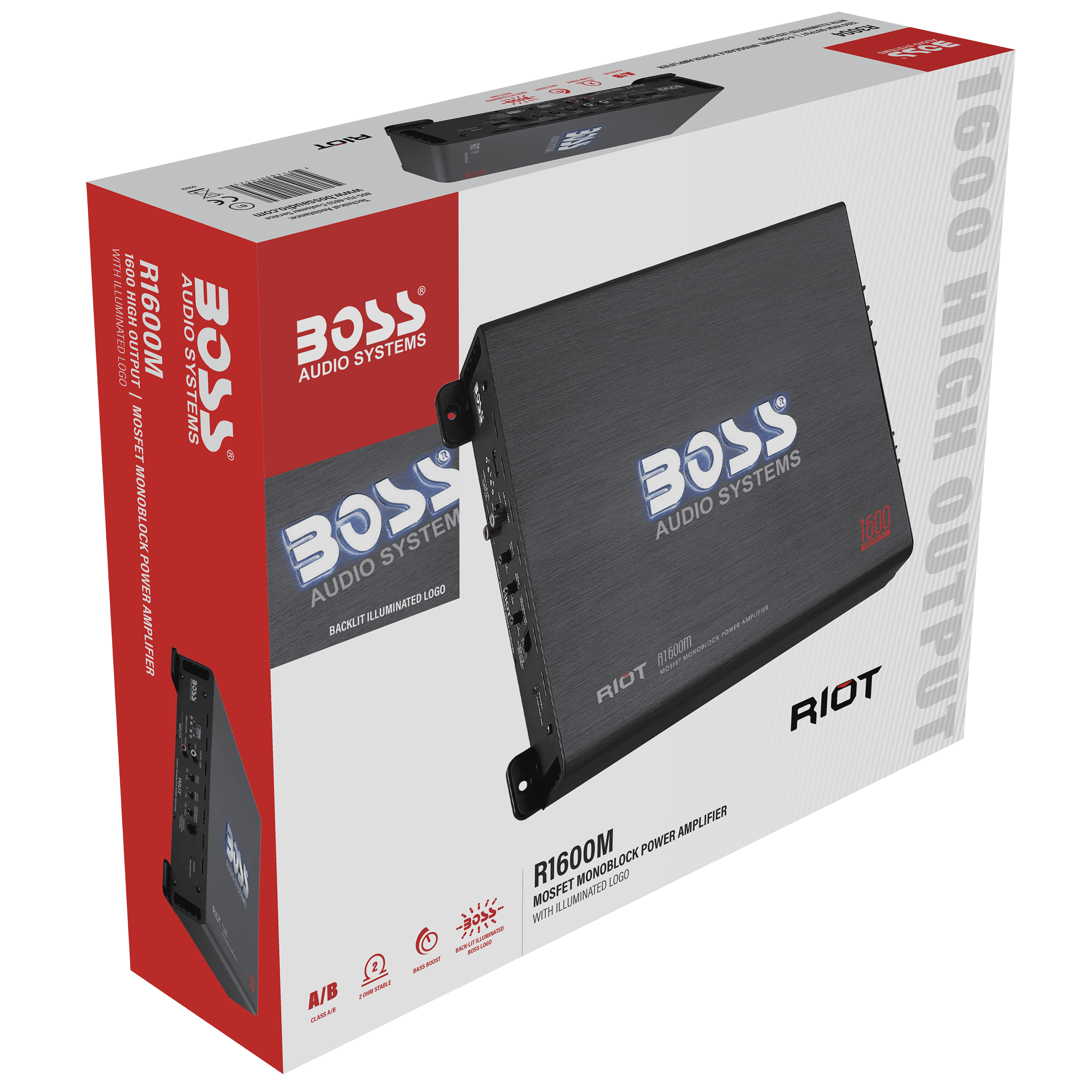 BOSS Audio Systems R1600M 1600 Watt Monoblock Car Amplifier, Mosfet Power Supply