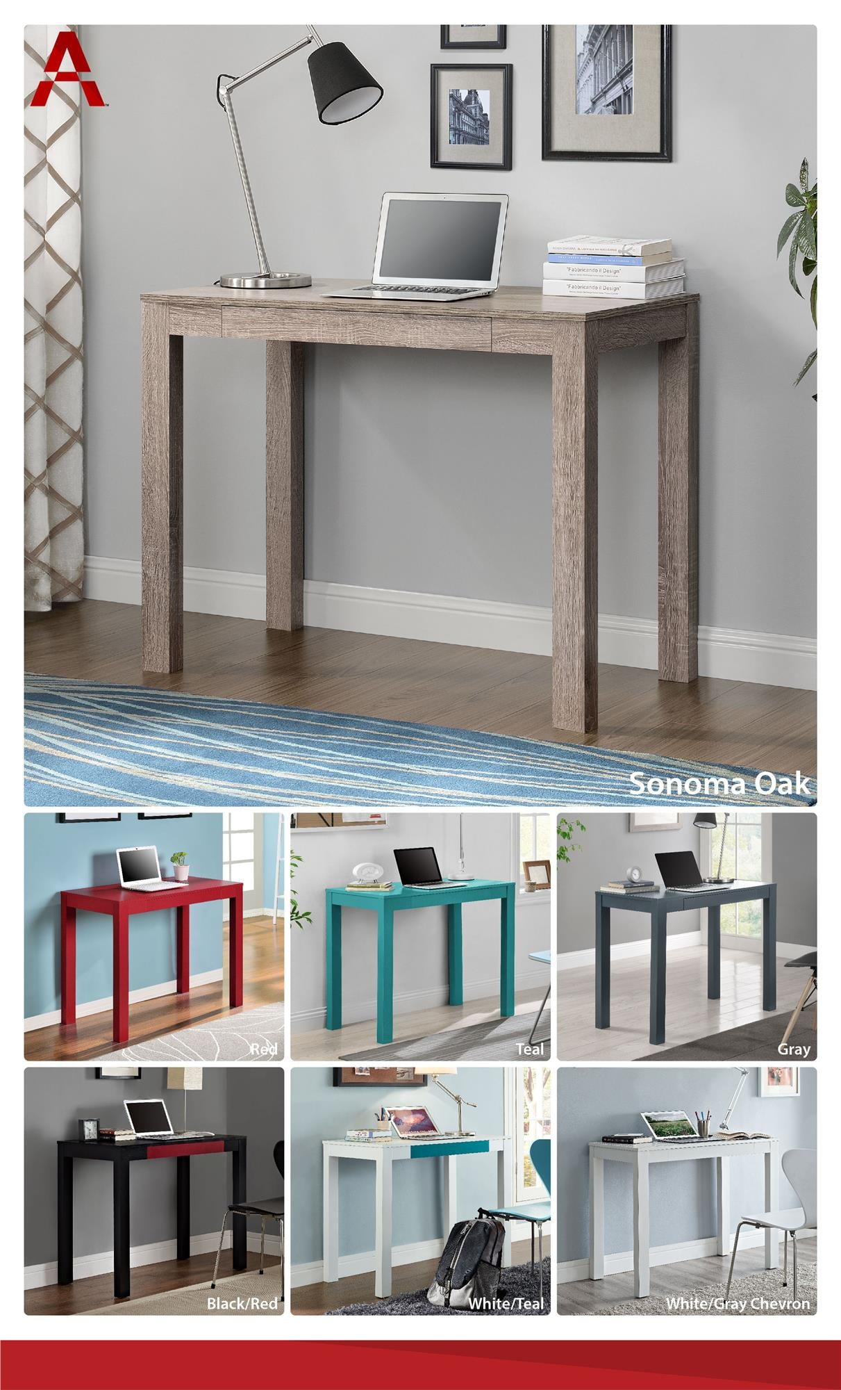 Ameriwood Home Glyndon Computer Desk with Drawer, Espresso