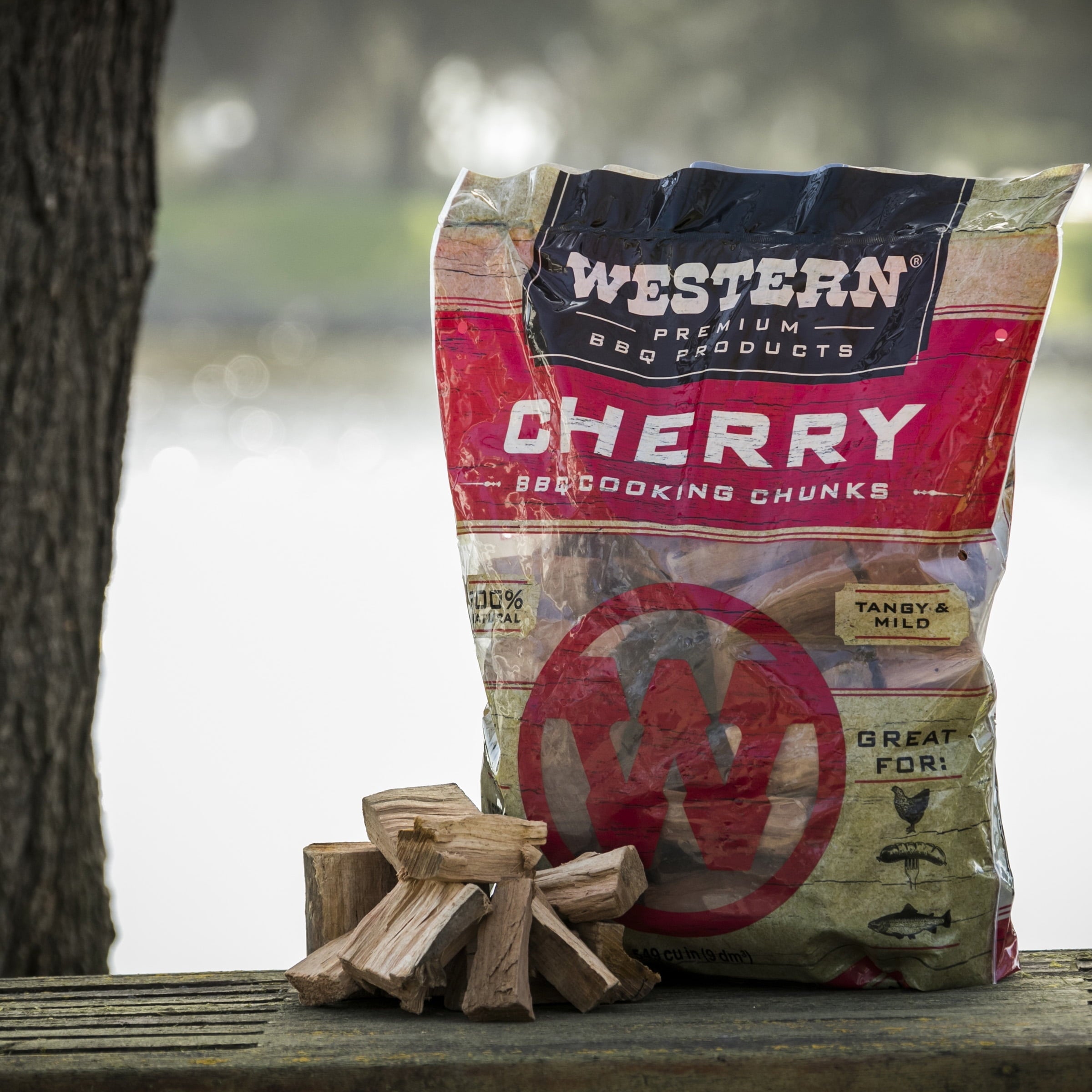 Western Premium BBQ Cherry BBQ Wood Chunks, 549 Cu in