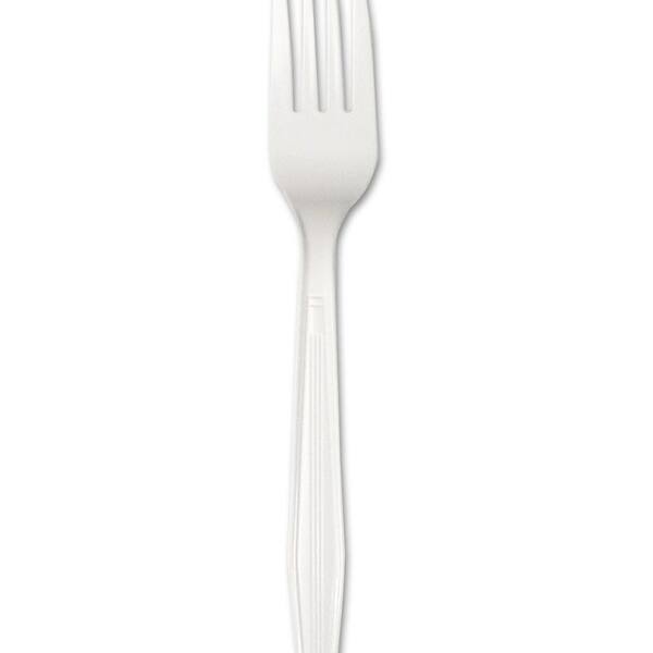 White Heavyweight Disposable Polystyrene Forks (1000-Carton)