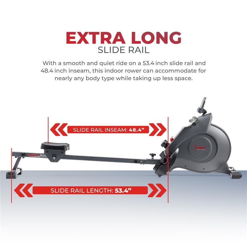 Sunny Health & Fitness SMART Magnetic Rowing Machine with Bluetooth Connectivity - SF-RW522016