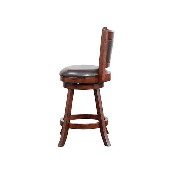 Rhea 24 in. Hazelnut Wood Frame Counter Height Bar Stool