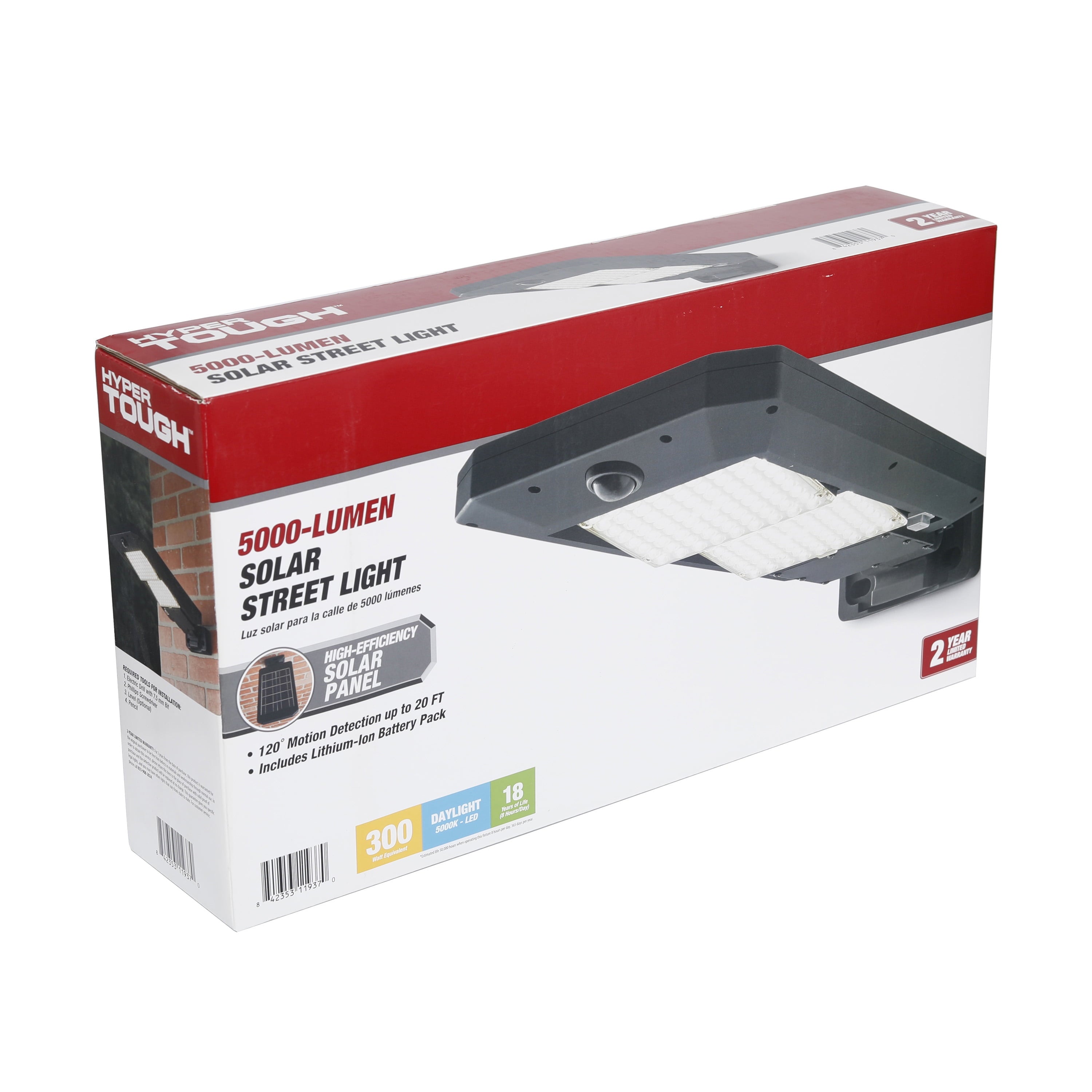 Hyper Tough 5000 Lumen Motion Sensor Solar Street Light