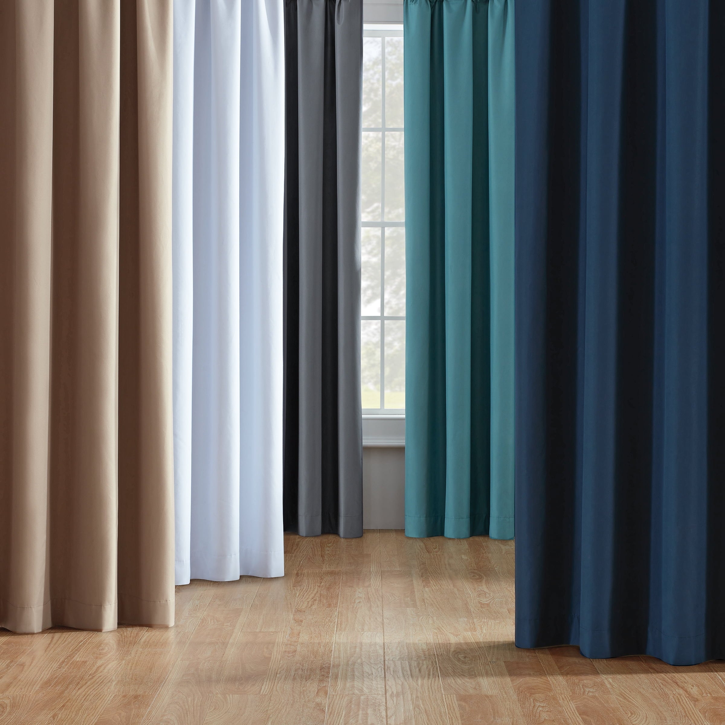 Mainstays Navy Blue Blackout Rod Pocket Panel Curtain, 50 in x 63 in